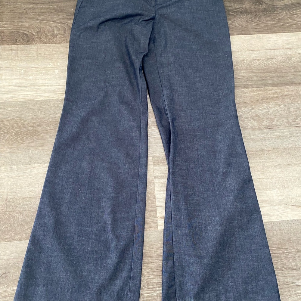 Wide-Leg Dark Blue Pants